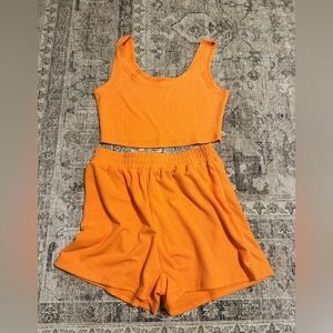 SHEIN Bright Orange Casual Set